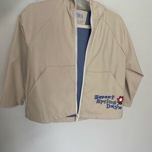 Zara Kids Tan Raincoat with Floral Print